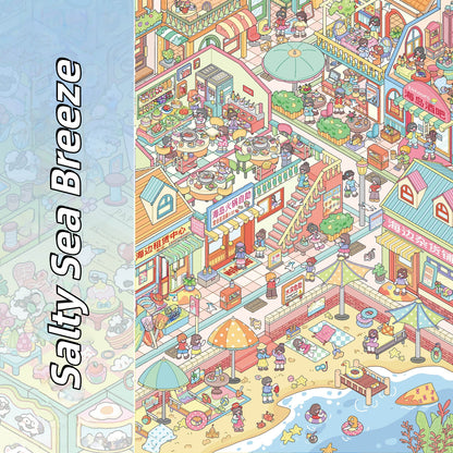 Leisure Life 3D Sticker | 3 Cute Miniature Scenes