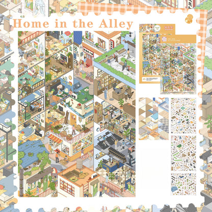 City Corners 3D Sticker | 4 Cute Miniature Scenes