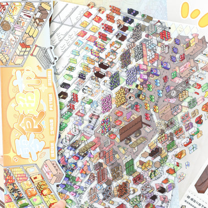 Study & Snack 3D Sticker | 2 Cute Miniature Scenes