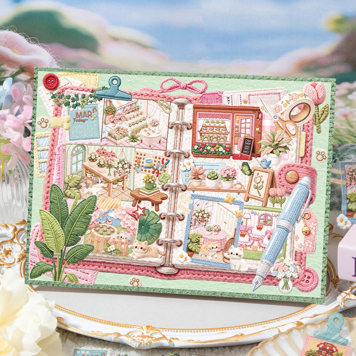 Whimsical Wanderings 3D Sticker | 2 Cute Miniature Scenes