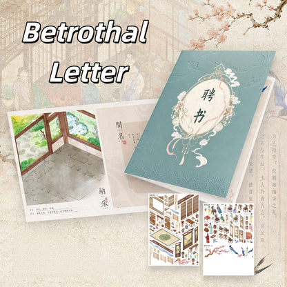 Three Wedding Letters 3D Sticker | 3 Cute Miniature Scenes