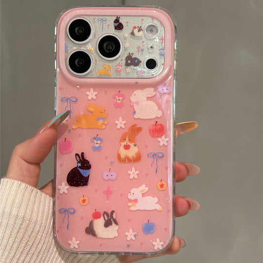 Pink Apple Bunny Acrylic Phone Case
