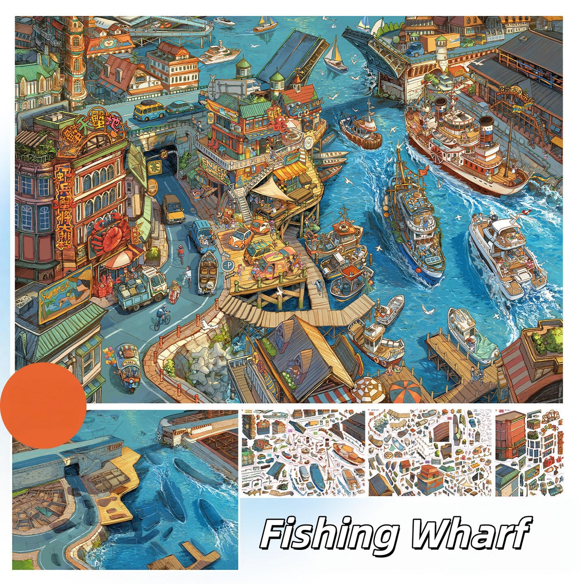 Work Hard 3D Sticker | 2 Cute Miniature Scenes