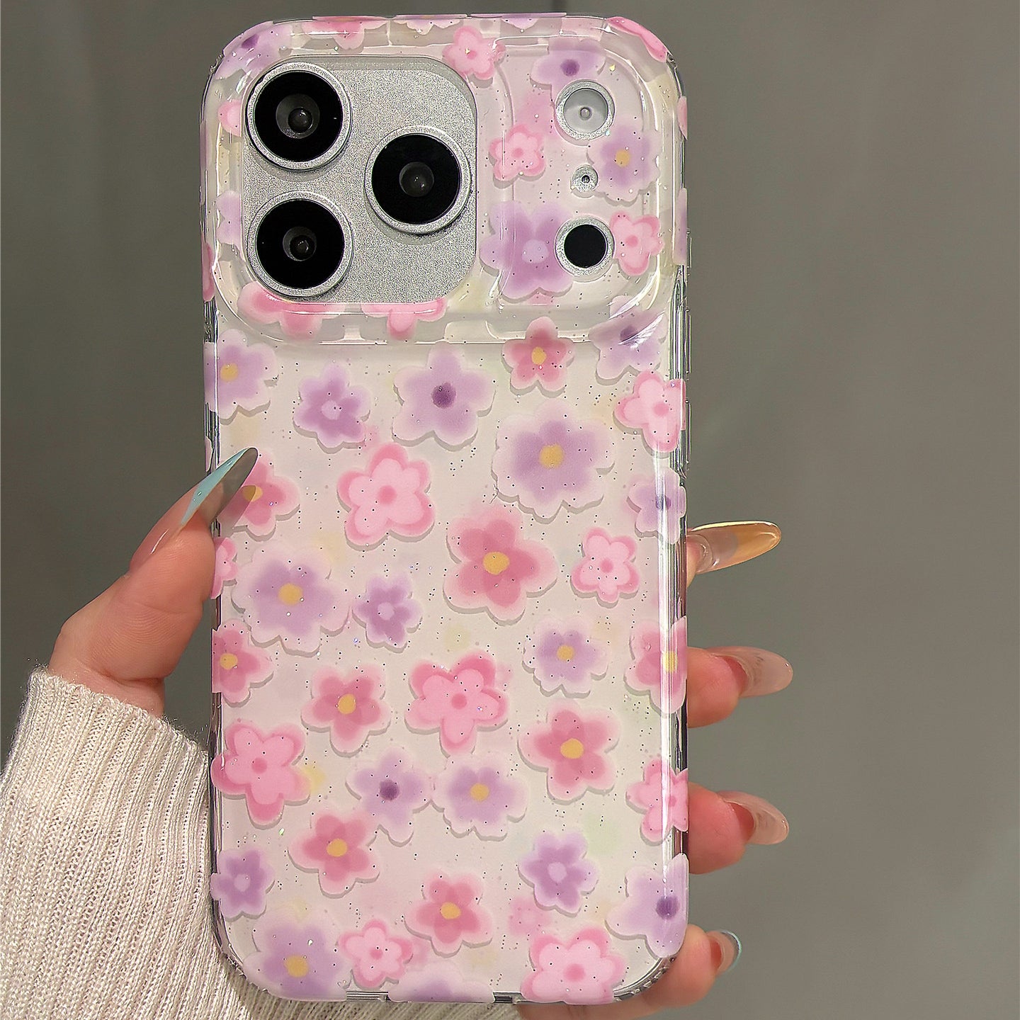 Pink Purple Flowers Acrylic Phone Case