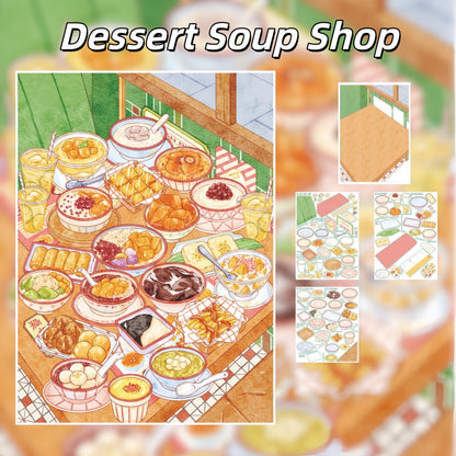 Let’s Eat Together 3D Sticker | 4 Cute Miniature Scenes