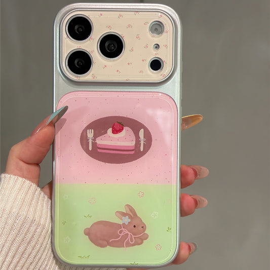 Pink and Green Block Dessert Bunny Acrylic Phone Case