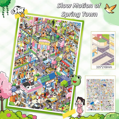 City Moments 3D Sticker | 2 Cute Miniature Scenes