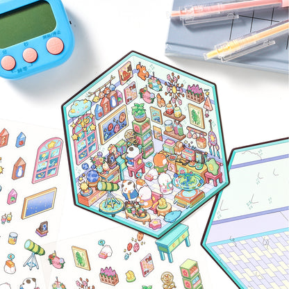Explorer’s Atlas 3D Sticker | 4 Cute Miniature Scenes
