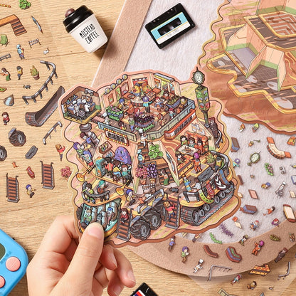 Futurescape 3D Sticker | 4 Cute Miniature Scenes