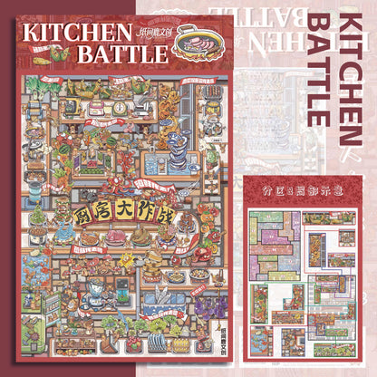 Kitchen and Bath 3D Sticker | 2 Cute Miniature Scenes