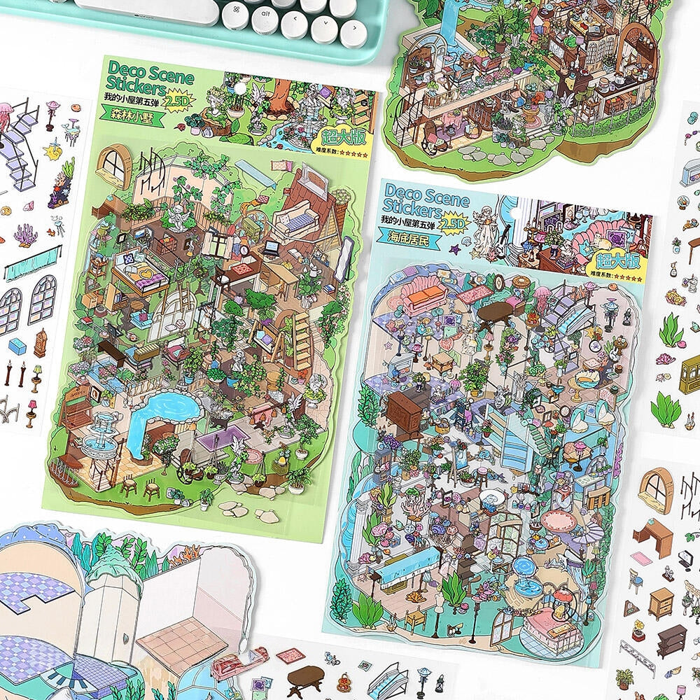 My Dream House 3D Sticker | 2 Cute Miniature Scenes