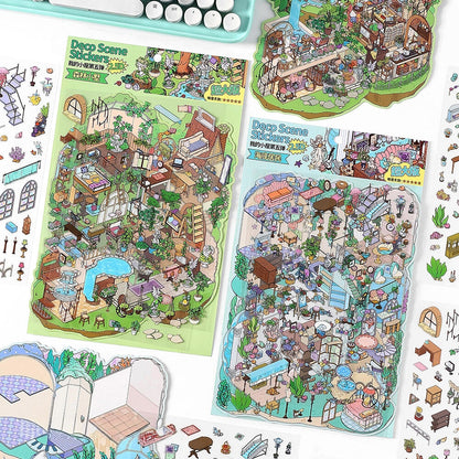 My Dream House 3D Sticker | 2 Cute Miniature Scenes