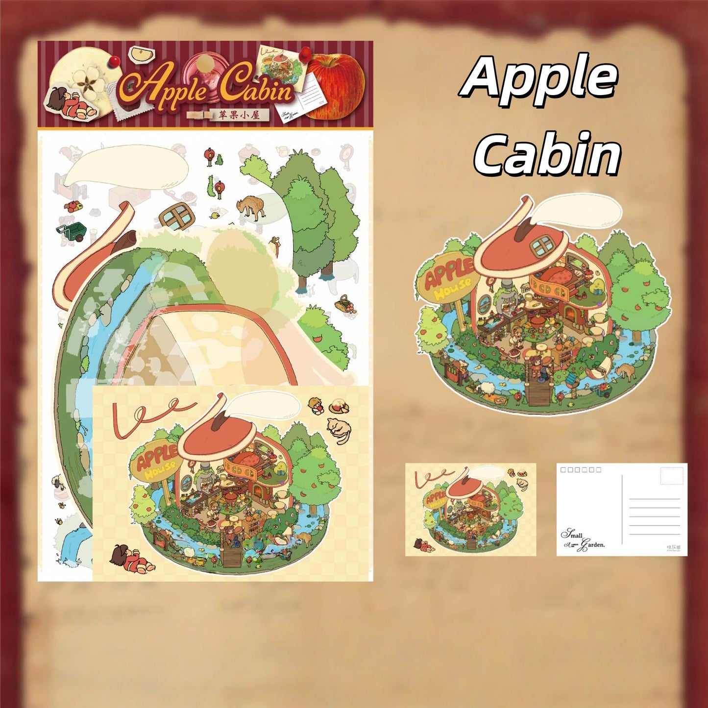 Romantic Ballad 3D Sticker | 4 Cute Miniature Scenes