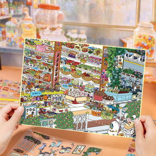 Street Corner Time Shop 3D Sticker