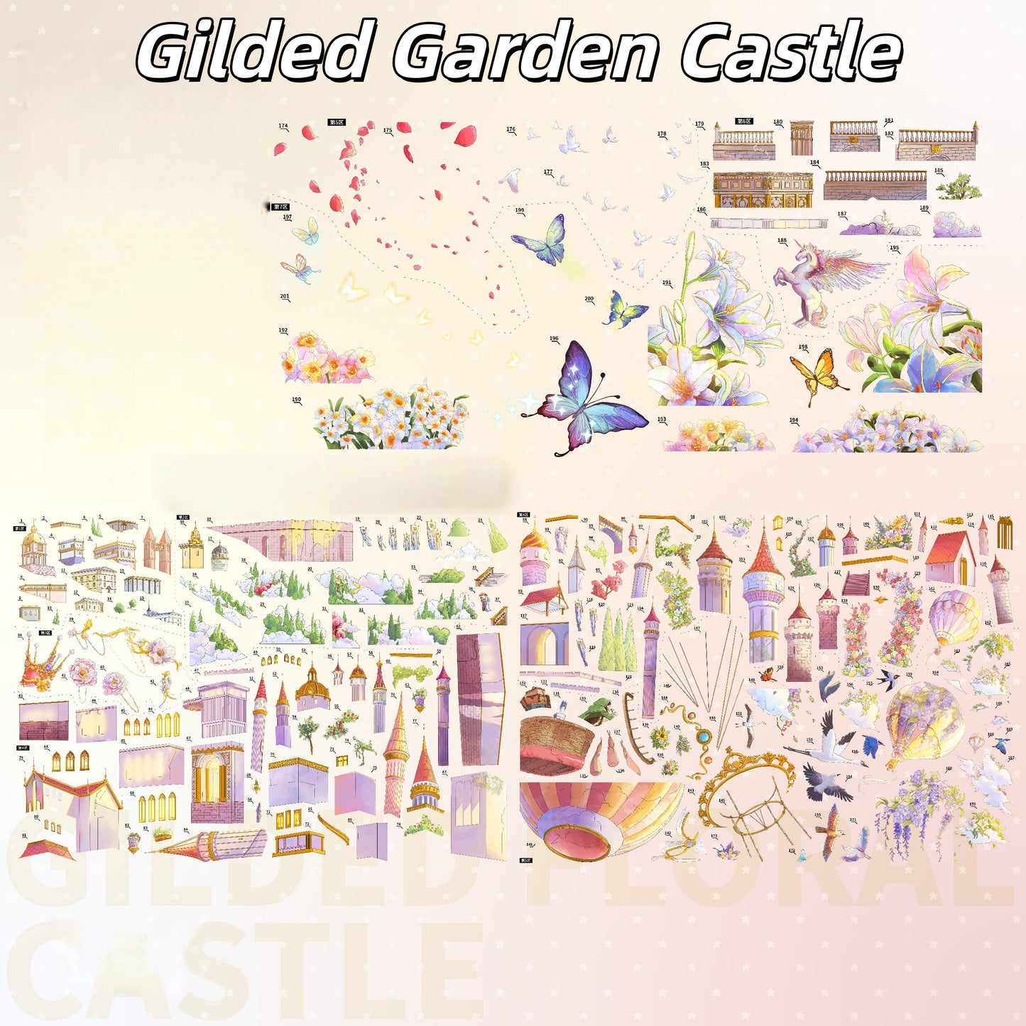 Gilded Worlds 3D Sticker | 2 Cute Miniature Scenes