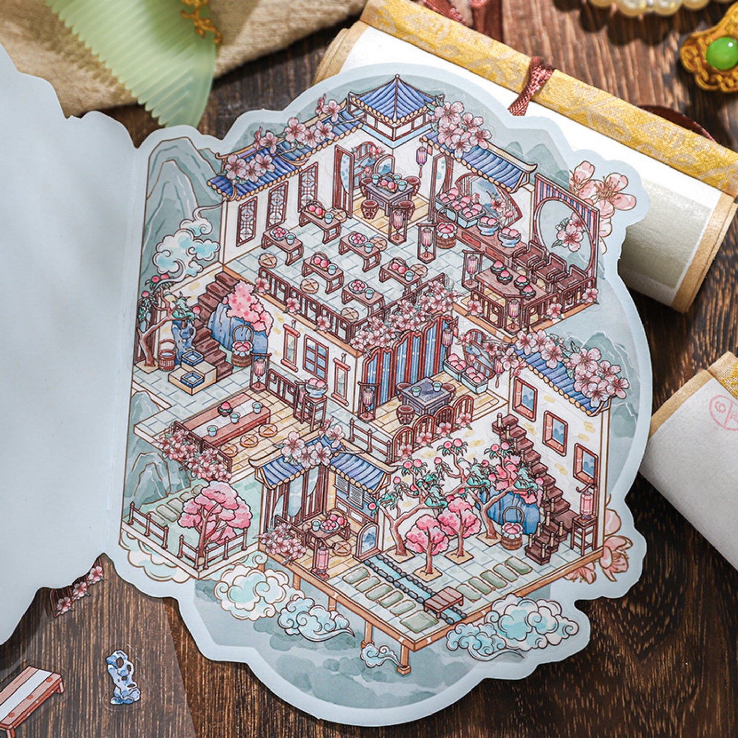 Floating Light 3D Sticker | 2 Cute Miniature Scene