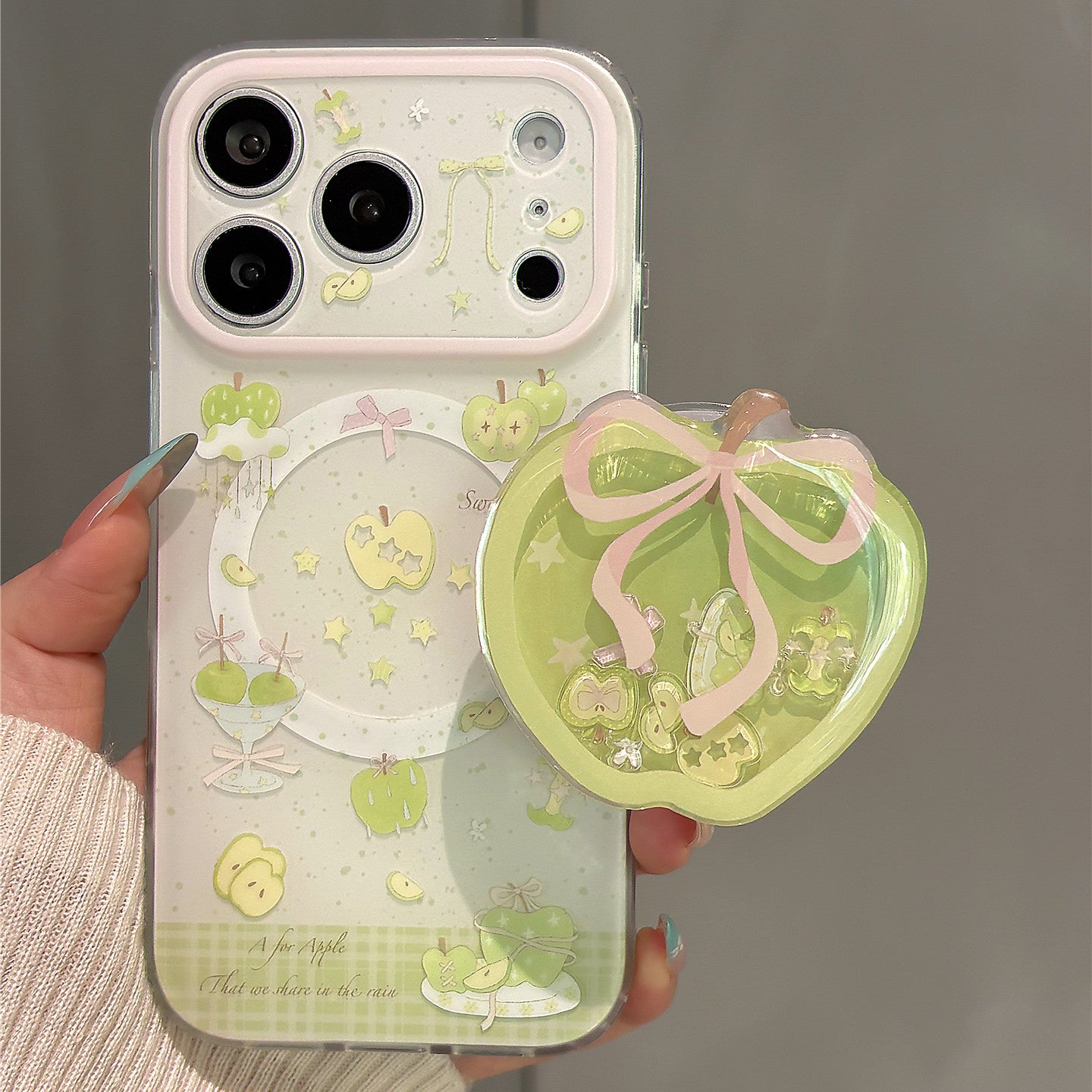 Green Apple Wobble Magnetic Stand Acrylic Phone Case