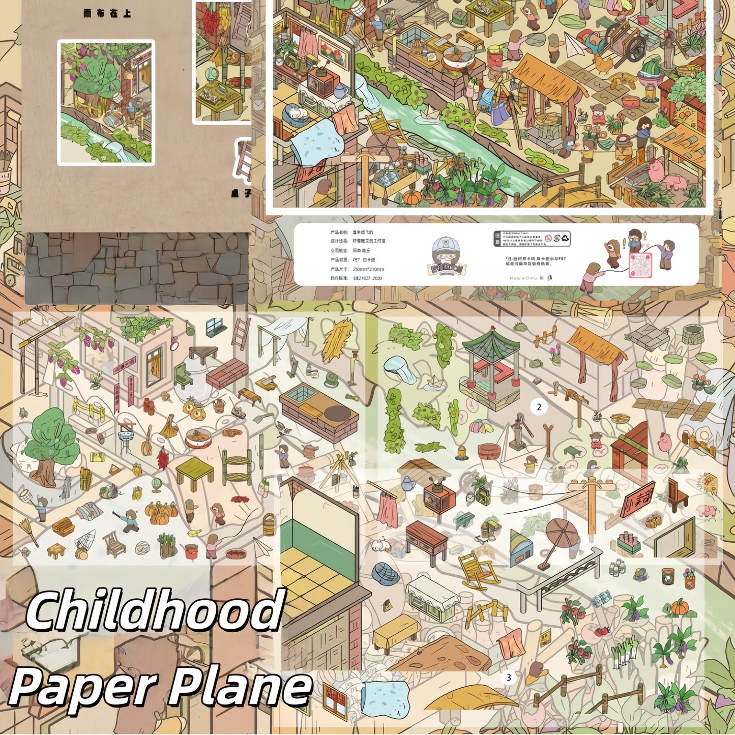 Childhood Tales 3D Sticker | 4 Cute Miniature Scenes
