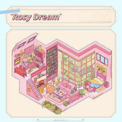 Daydream Apartment 3D Sticker | 3 Cute Miniature Scenes