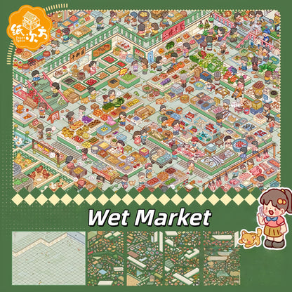 Happy Shopping 3D Sticker | 2 Cute Miniature Scene