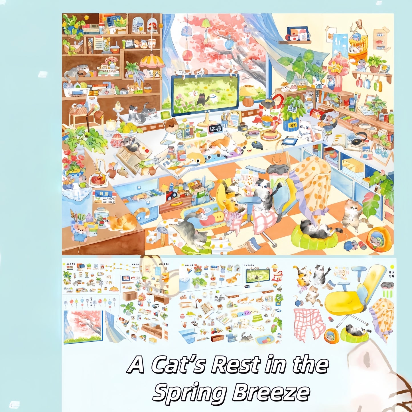 Spring Almanac 3D Sticker | 2 Cute Miniature Scenes