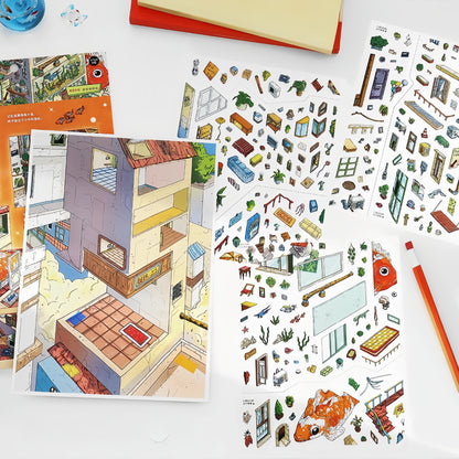 Fantastic Street 3D Sticker | 2 Cute Miniature Scenes