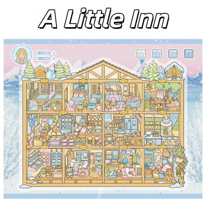 City of Spring Tales 3D Sticker | 4 Cute Miniature Scenes