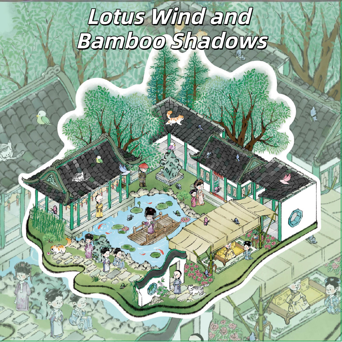Palace Willow 3D Sticker | 4 Cute Miniature Scenes