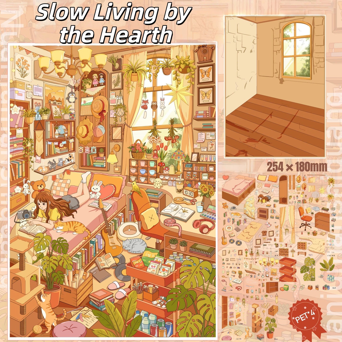 Dwelling Slowly 3D Sticker | 3 Cute Miniature Scenes