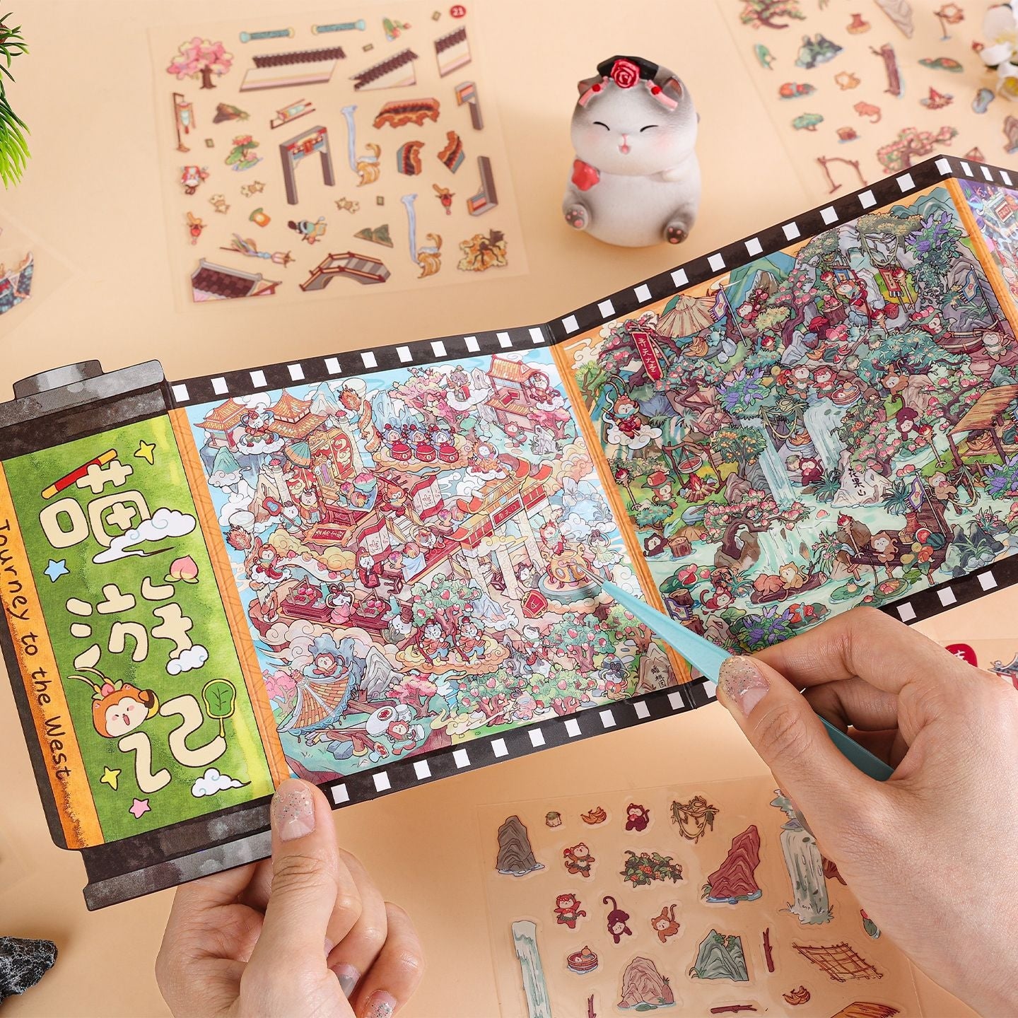 Feline Classics 3D Sticker | 2 Cute Miniature Scenes