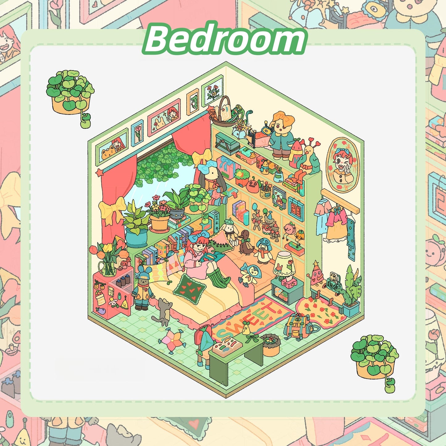 Dream Home 3D Sticker | 4 Cute Miniature Scenes