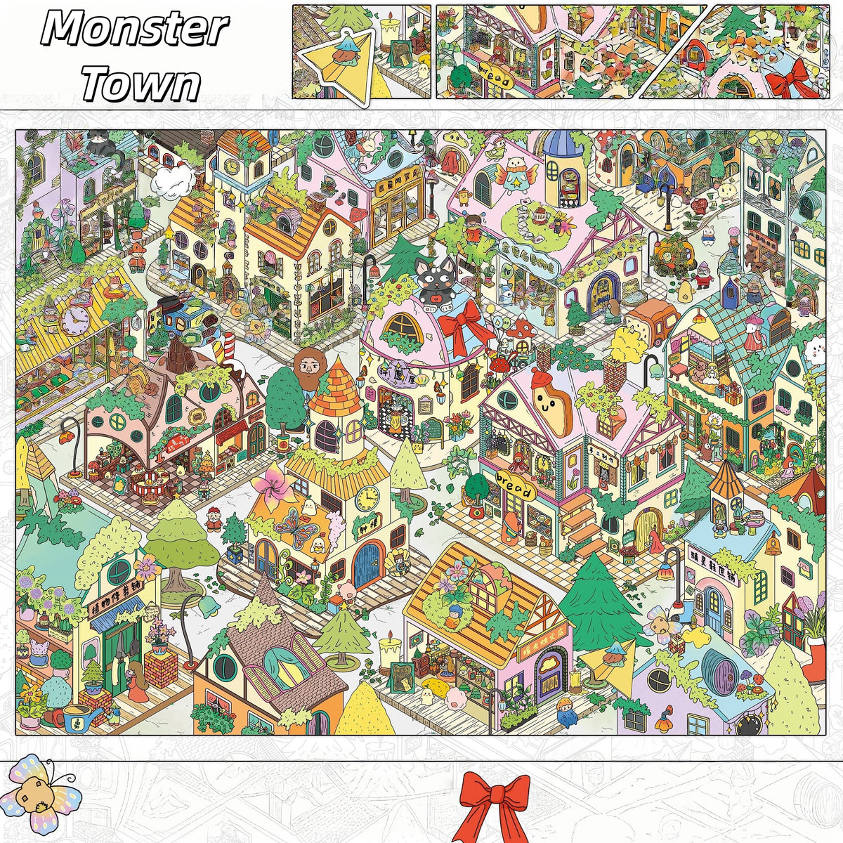 Curious Corners 3D Sticker | 4 Cute Miniature Scenes