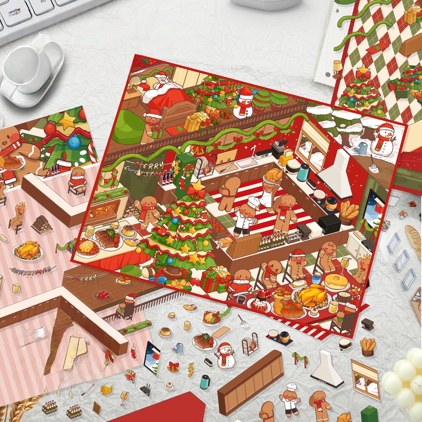 Christmas Fingerbread House 3D Sticker