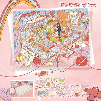 Precious Moment 3D Sticker | 2 Cute Miniature Scenes