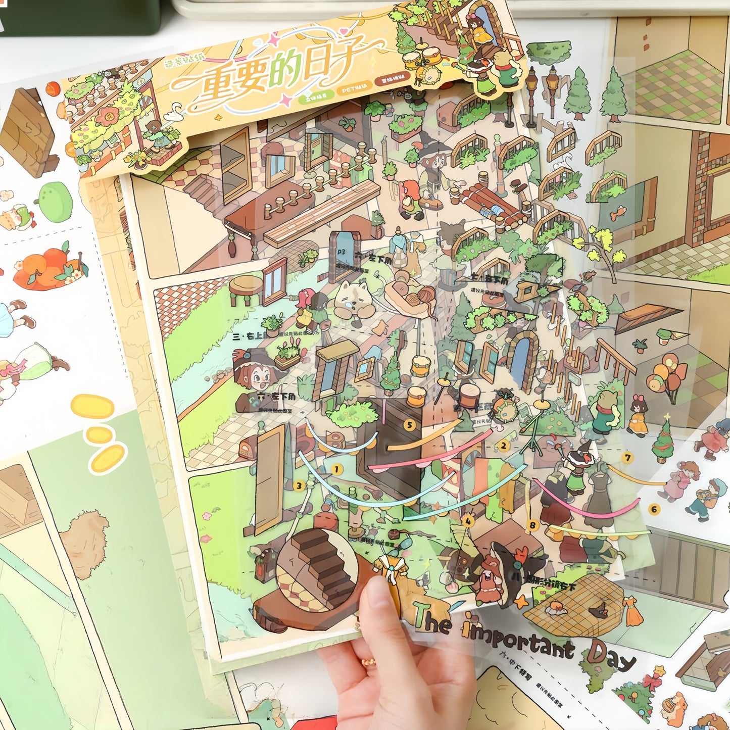 Remembrance 3D Sticker | 2 Cute Miniature Scenes