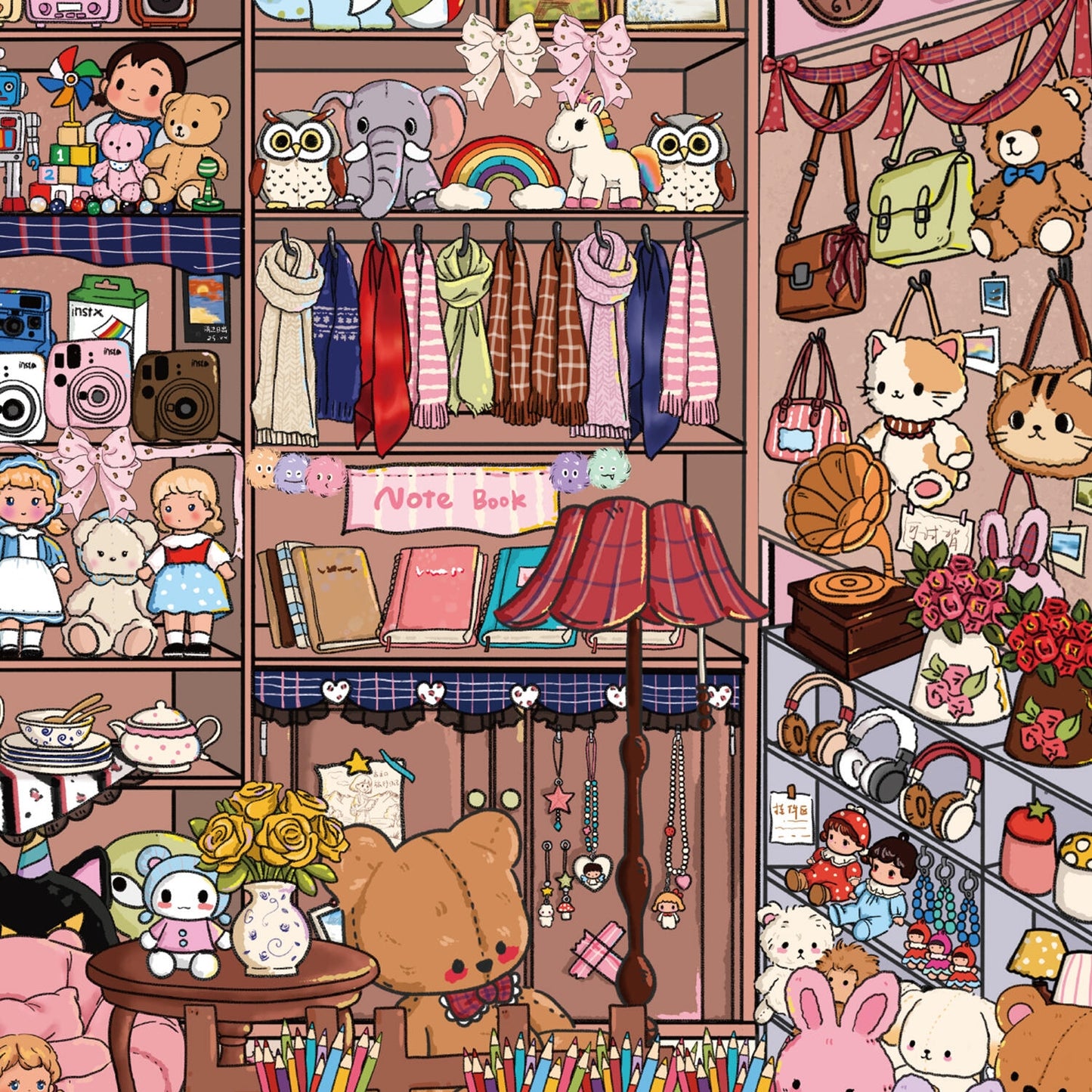 Little Shops 3D Sticker | 2 Cute Miniature Scenes