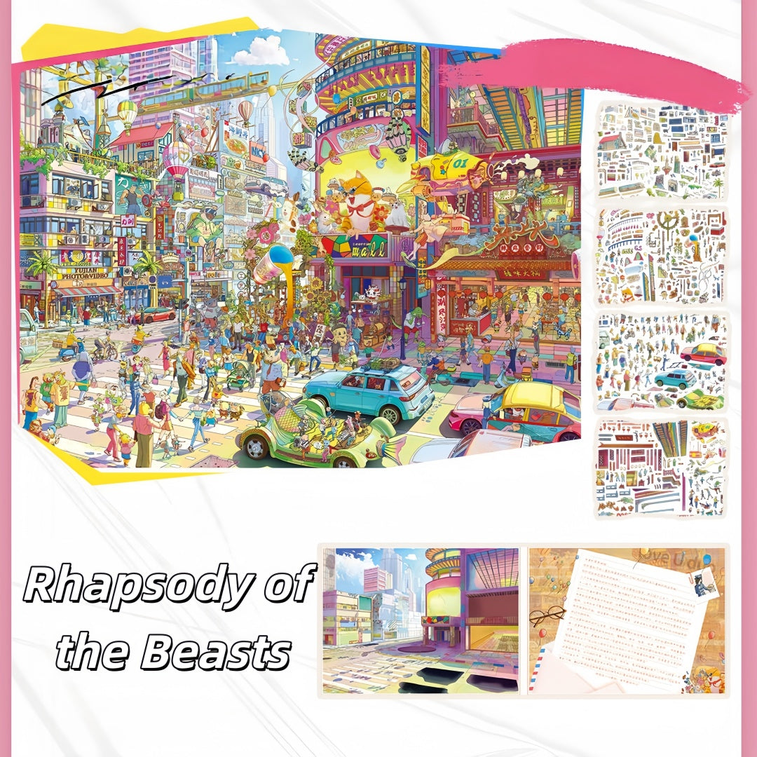 Pastry & Paws 3D Sticker | 2 Cute Miniature Scenes
