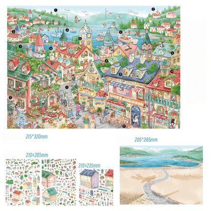 Encounter Time 3D Sticker | 2 Cute Miniature Scenes