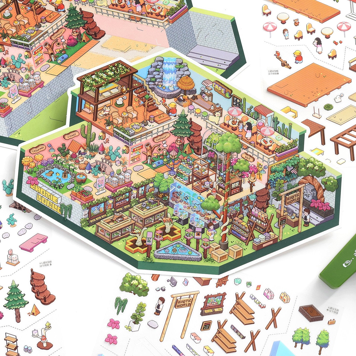 Heal & Keep 3D Sticker | 2 Cute Miniature Scenes