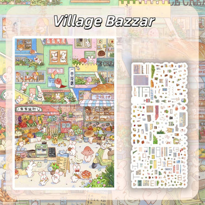 YuYu Town 3D Sticker | 3 Cute Miniature Scenes
