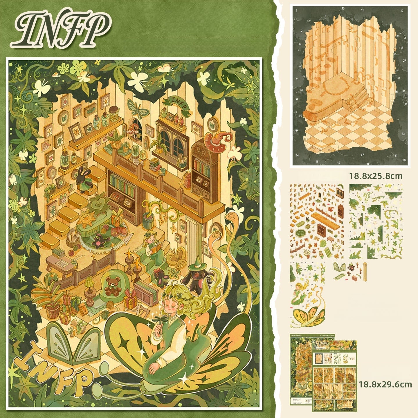 Inner Hours 3D Sticker | 3 Cute Miniature Scenes