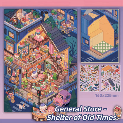 Echoes of Elegance 3D Sticker | 4 Cute Miniature Scenes