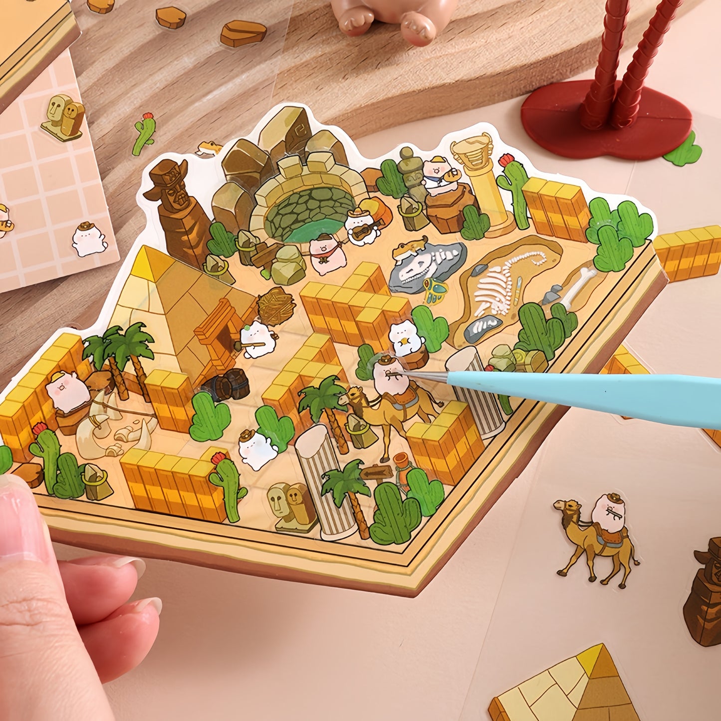 Fantasy Maze 3D Sticker | 4 Cute Miniature Scenes