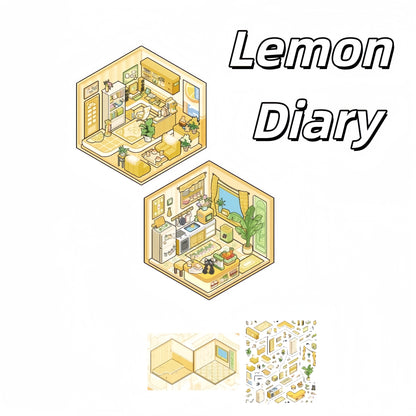 Colorful Series 3D Sticker | 5 Cute Miniature Scenes