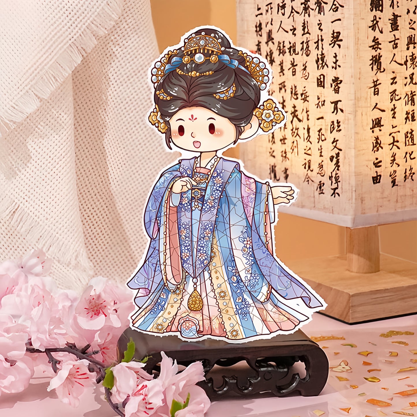 Chinese Costume Restoration 3D Sticker | 4 Cute Miniature Scenes