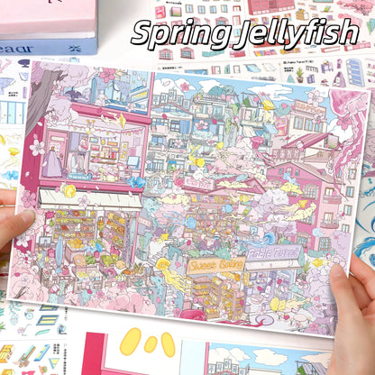 Floating Fantasies 3D Sticker | 2 Cute Miniature Scenes