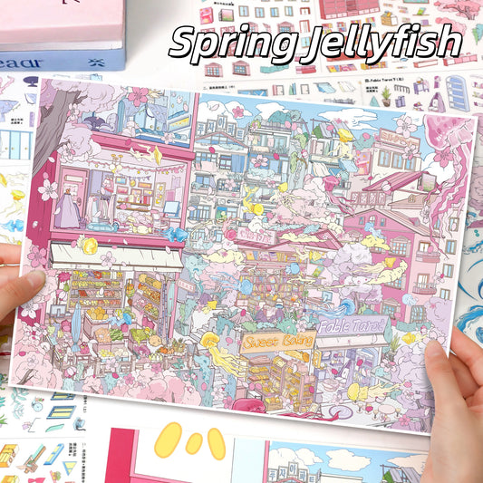 Floating Fantasies 3D Sticker | 2 Cute Miniature Scenes