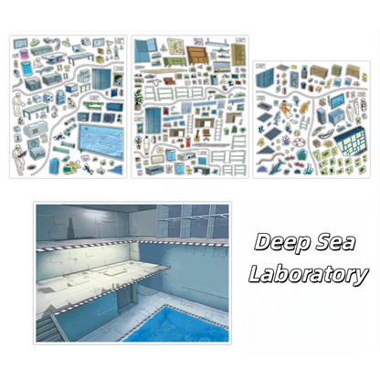 Edgy Outposts 3D Sticker | 2 Cute Miniature Scenes