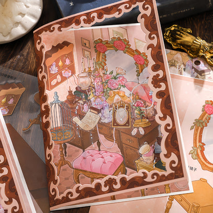 The Old Desk 3D Sticker | 2 Cute Miniature Scenes
