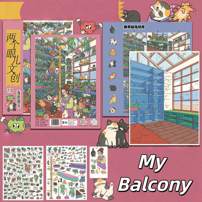 Home Corners 3D Sticker | 4 Cute Miniature Scenes
